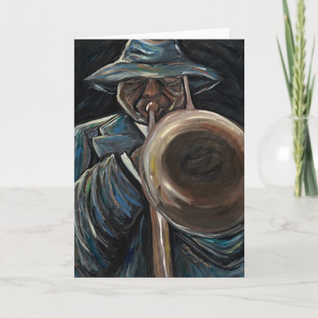 Tarjeta de felicitación del jazz del estilo libre (Anverso)