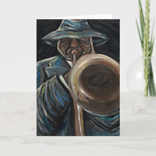 Tarjeta de felicitación del jazz del estilo libre