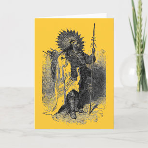Tarjeta de felicitación del jefe indio