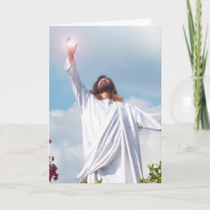 Tarjeta de felicitación del Jesucristo de dios de