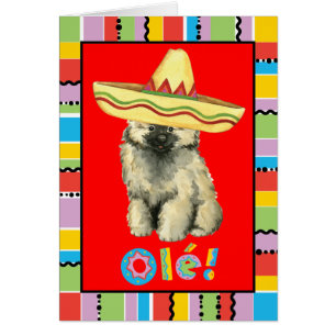 Tarjeta de felicitación del Keeshond de la fiesta