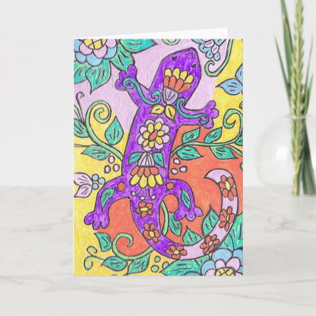 Tarjeta de felicitación del lagarto de Talavera (Anverso)