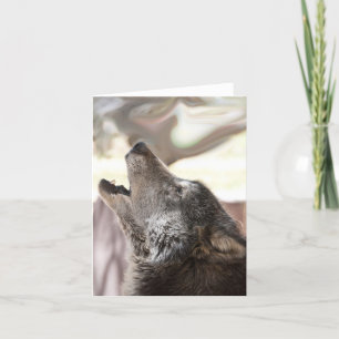 Tarjeta de felicitación del lobo del grito