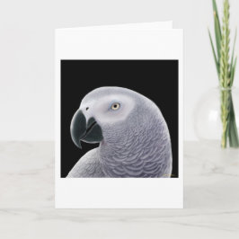Tarjeta de felicitación del loro del gris africano
