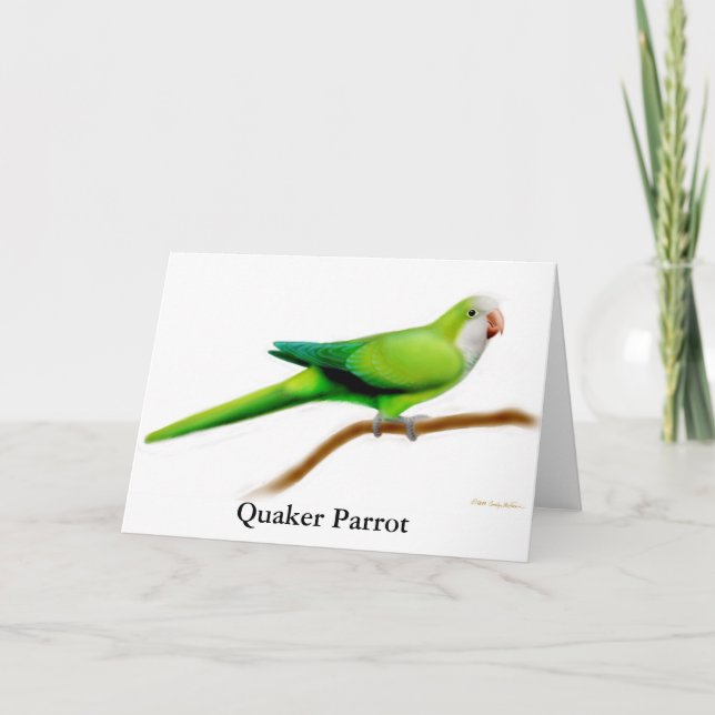 Tarjeta de felicitación del loro del Quaker (Anverso)