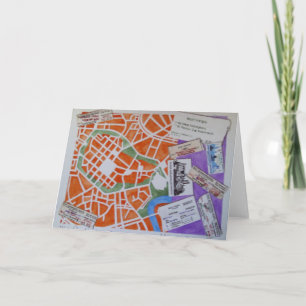 Tarjeta de felicitación del mapa de Cracovia