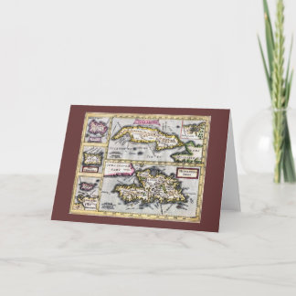 Tarjeta de felicitación del mapa de la antigüedad