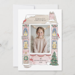 tarjeta de felicitación del marco residencial de v