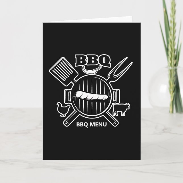 Tarjeta de felicitación del menú de barbacoa (Anverso)