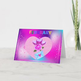 Tarjeta de Felicitación del Mes del Corazón de Feb