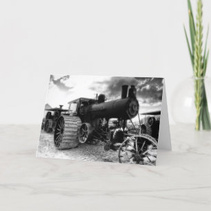 Tarjeta de felicitación del motor de vapor