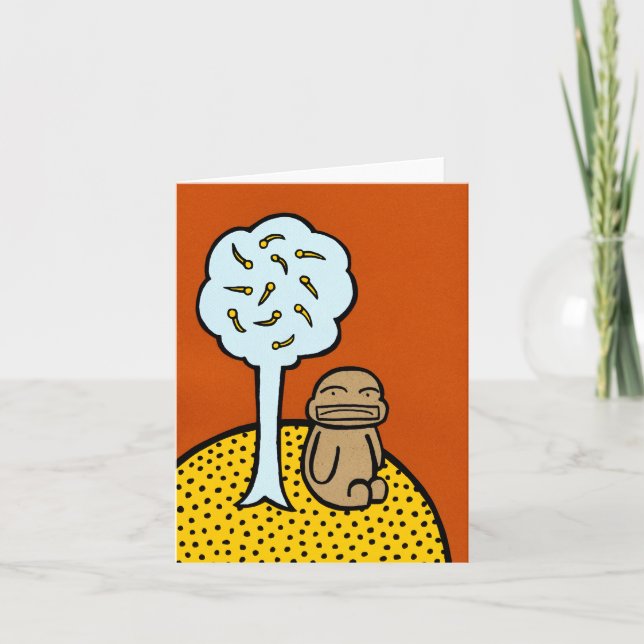 Tarjeta de felicitación del MUCHACHO de la TORTUGA (Anverso)