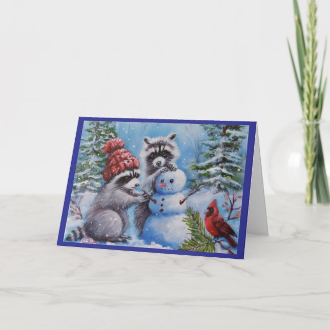 Tarjeta de felicitación del muñeco de nieve de map (Anverso)