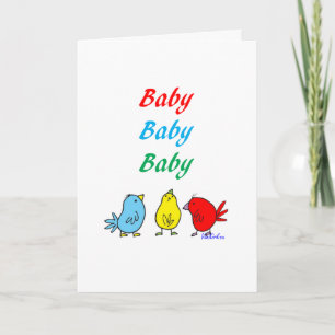 Tarjeta de felicitación del nacimiento de trío