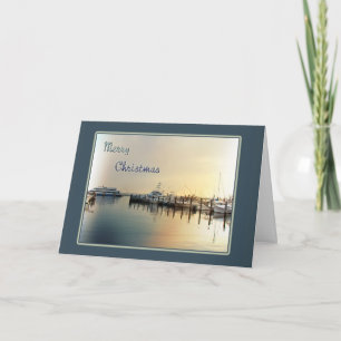Tarjeta de felicitación del navidad - barcos en