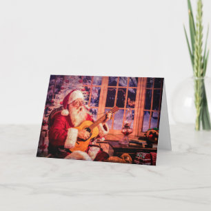 Tarjeta de felicitación del navidad con el canto