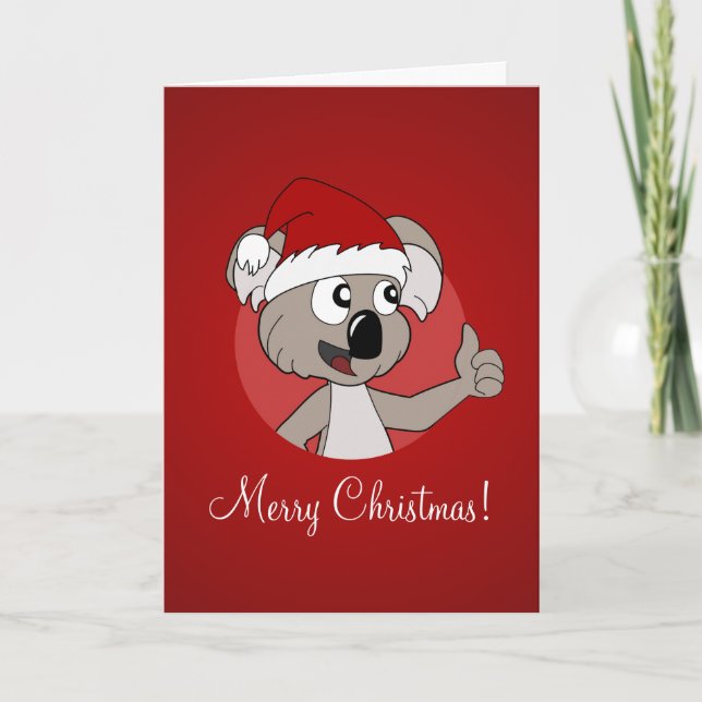 Tarjeta de felicitación del navidad con la koala (Anverso)