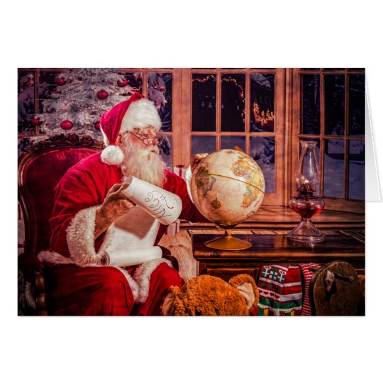 Tarjeta de felicitación del navidad con Santa