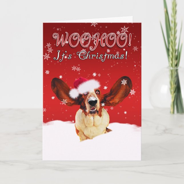 Tarjeta de felicitación del navidad de Basset (Anverso)
