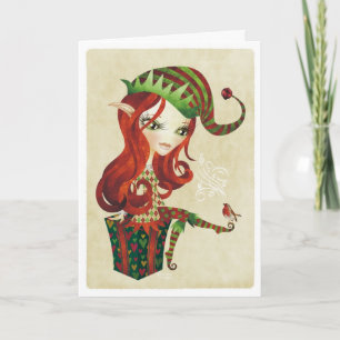 Tarjeta de felicitación del navidad de Elfie