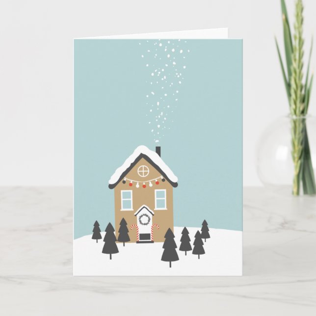 "Tarjeta de felicitación del navidad de la casa de (Anverso)