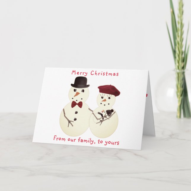 Tarjeta de felicitación del navidad de la familia (Anverso)