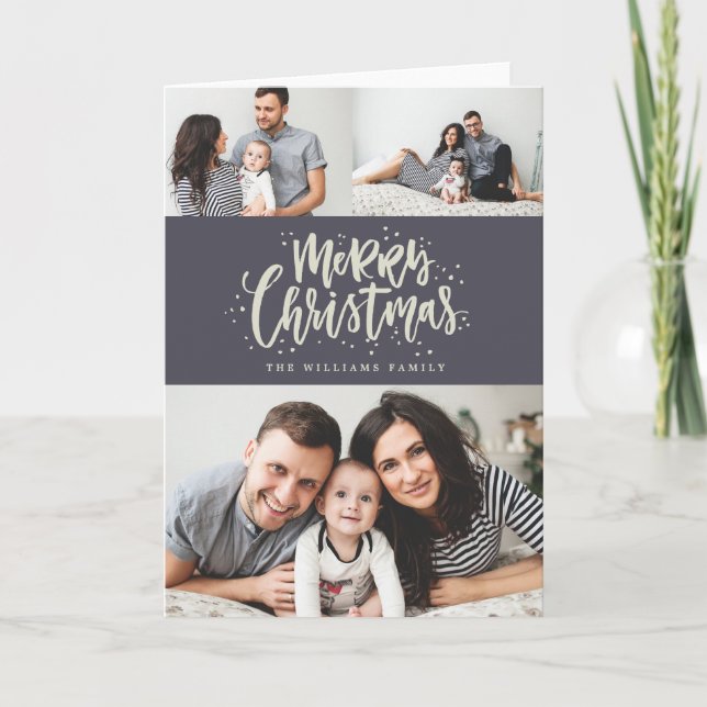 Tarjeta de felicitación del navidad de la foto de (Anverso)