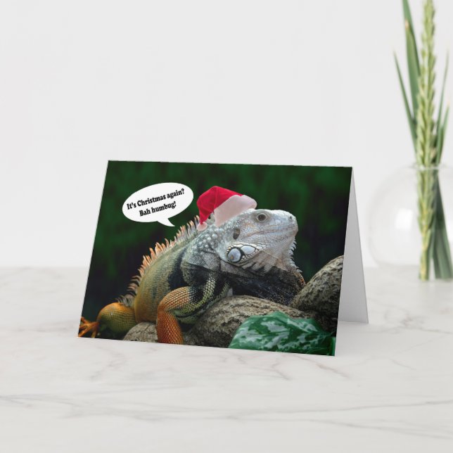 Tarjeta de felicitación del navidad de la iguana (Anverso)