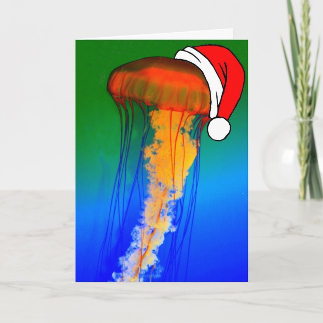 Tarjeta de felicitación del navidad de las medusas (Anverso)