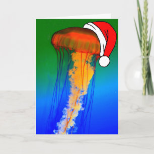 Tarjeta de felicitación del navidad de las medusas