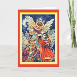 Tarjeta de felicitación del navidad de los gatos