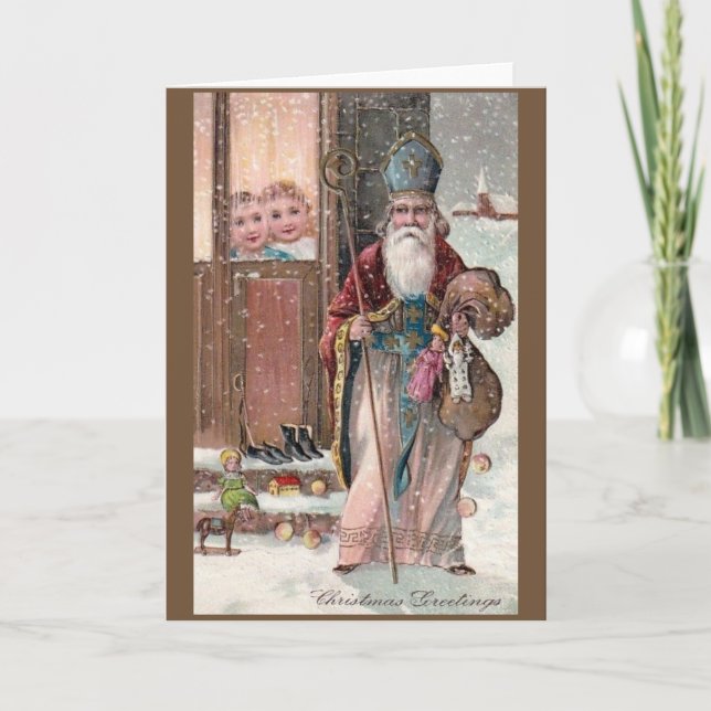 Tarjeta de felicitación del navidad de San Nicolás (Anverso)