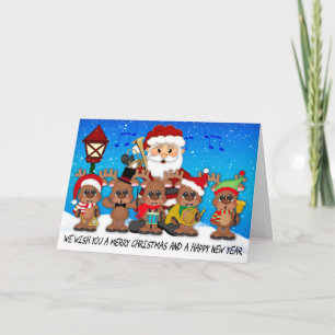 Tarjeta de felicitación del navidad de Santa de la