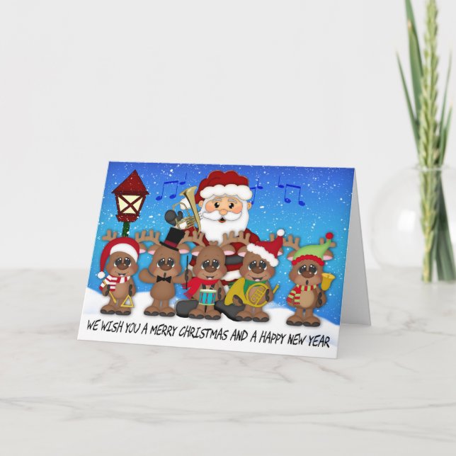 Tarjeta de felicitación del navidad de Santa de la (Anverso)