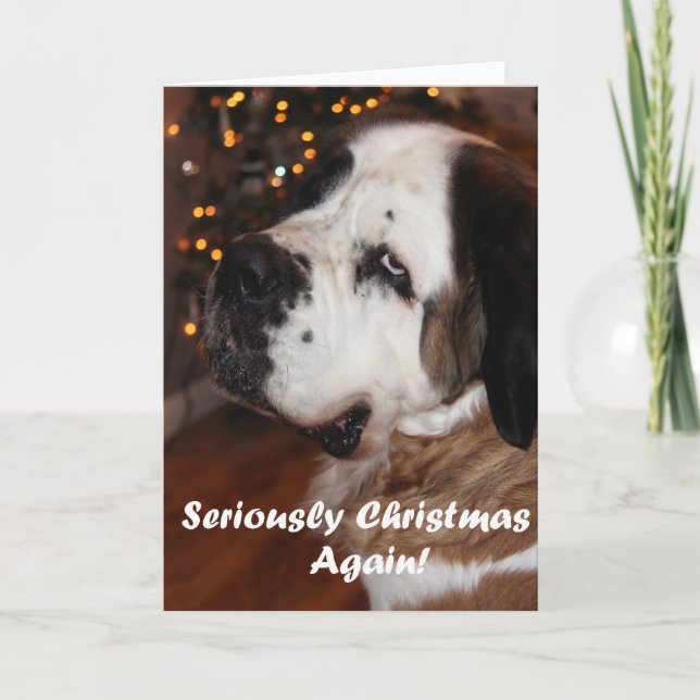 Tarjeta de felicitación del navidad de St Bernard (Anverso)