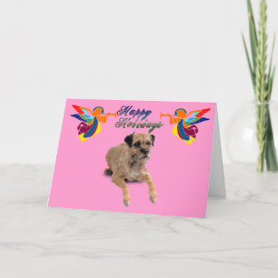 Tarjeta de felicitación del navidad de Terrier de
