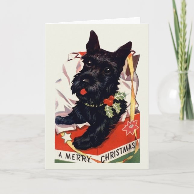 Tarjeta de felicitación del navidad de Terrier del (Anverso)