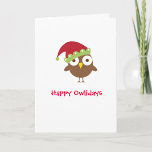 Tarjeta de felicitación del navidad del búho