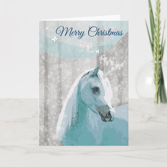 Tarjeta de felicitación del navidad del caballo (Anverso)
