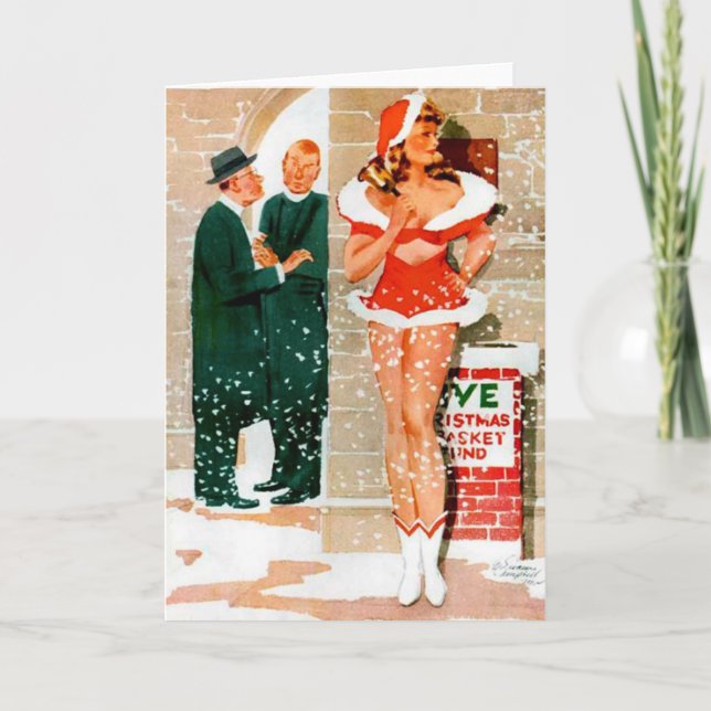 Tarjeta de felicitación del navidad del chica del (Anverso)