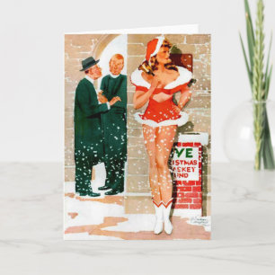 Tarjeta de felicitación del navidad del chica del