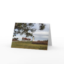 Tarjeta de felicitación del navidad del faro de