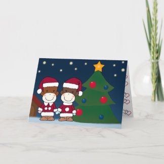 Tarjeta de felicitación del navidad del mono del