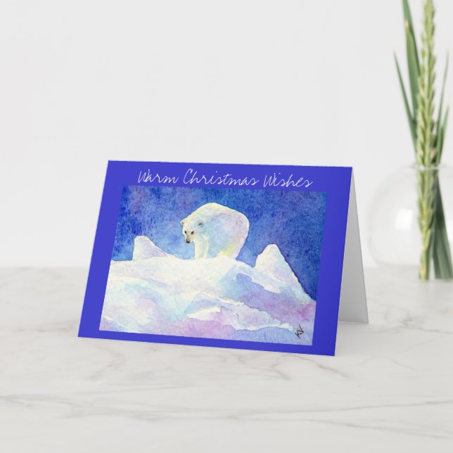 Tarjeta de felicitación del navidad del oso polar (Anverso)