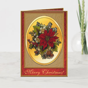 Tarjeta de felicitación del navidad del Poinsettia