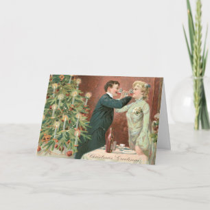 Tarjeta de felicitación del navidad del vintage