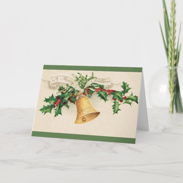 Tarjeta de felicitación del navidad del vintage (Anverso)