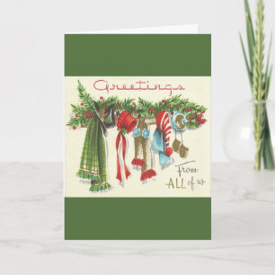 Tarjeta de felicitación del navidad del vintage