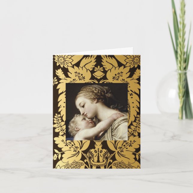 Tarjeta de felicitación del navidad Madonna y niño (Anverso)