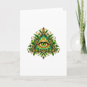 Tarjeta de felicitación del ojo que todo lo ve del